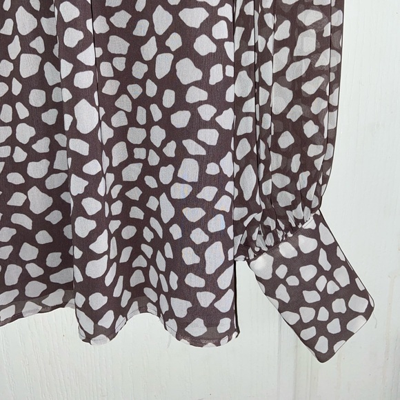 Ann Taylor Women’s Blouse Brown with white Patterns size XS - Picture 4 of 8